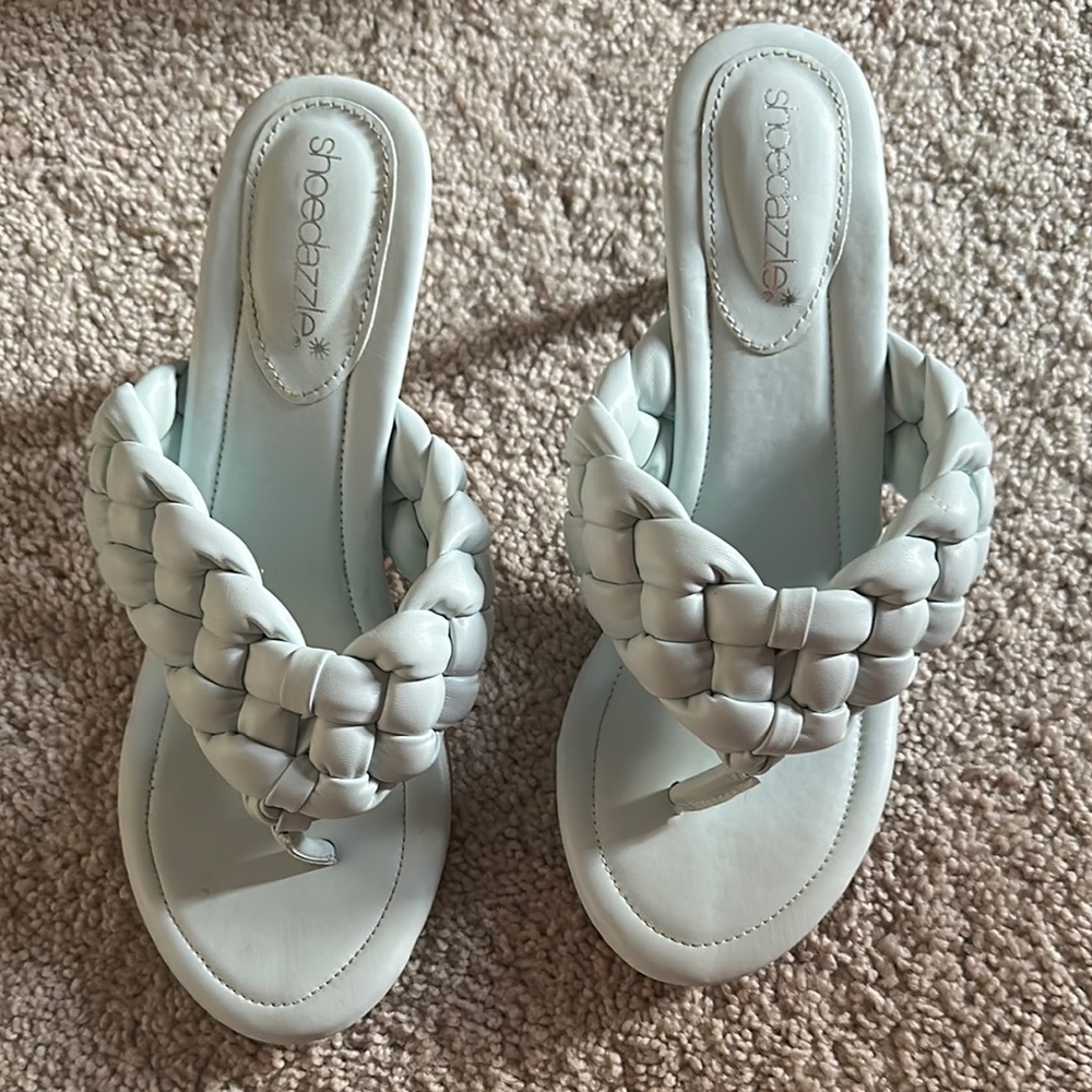 Stylish Light Blue Braided Sandals